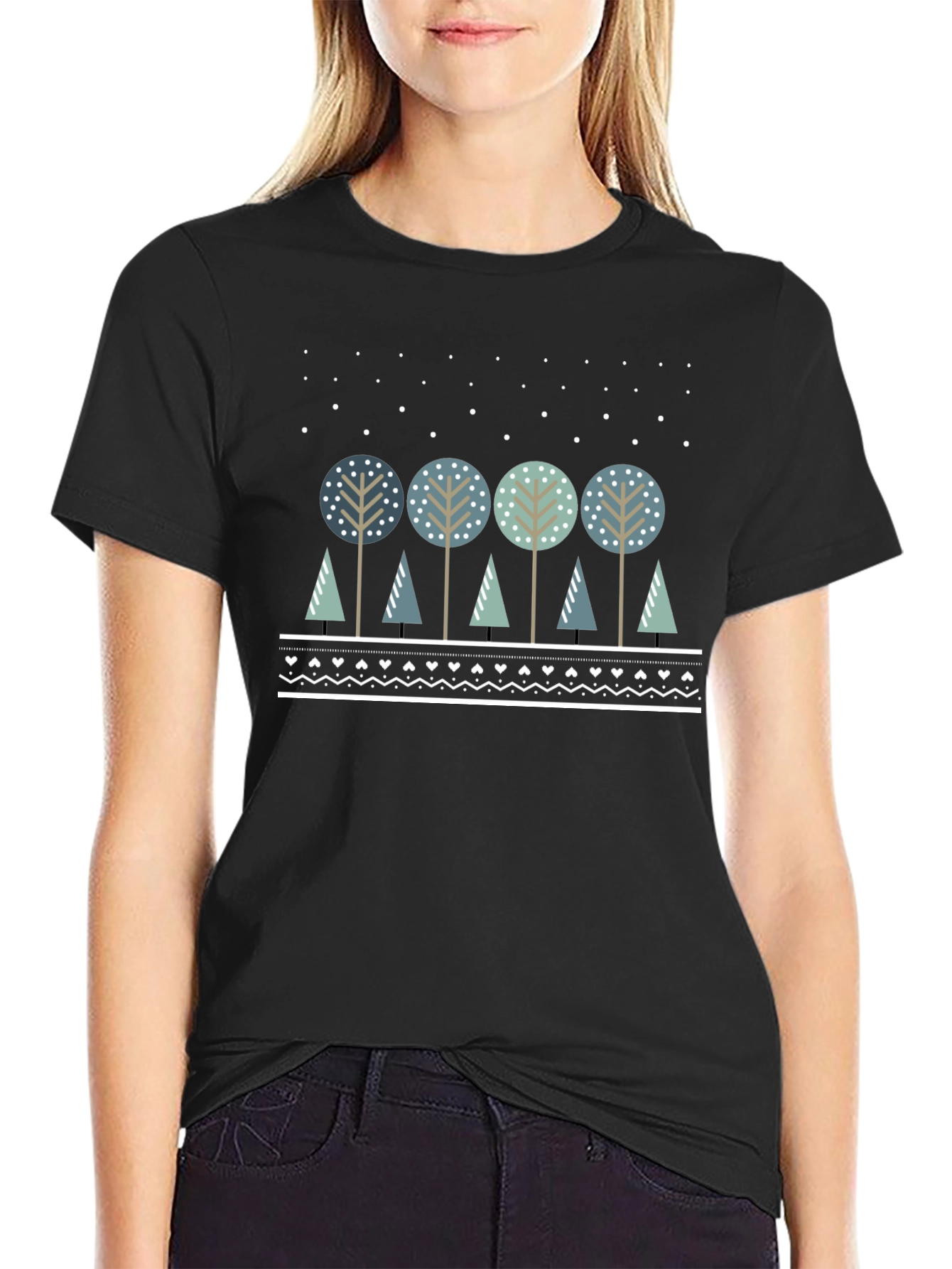 Black Winter Trees Graphic Tee view 2