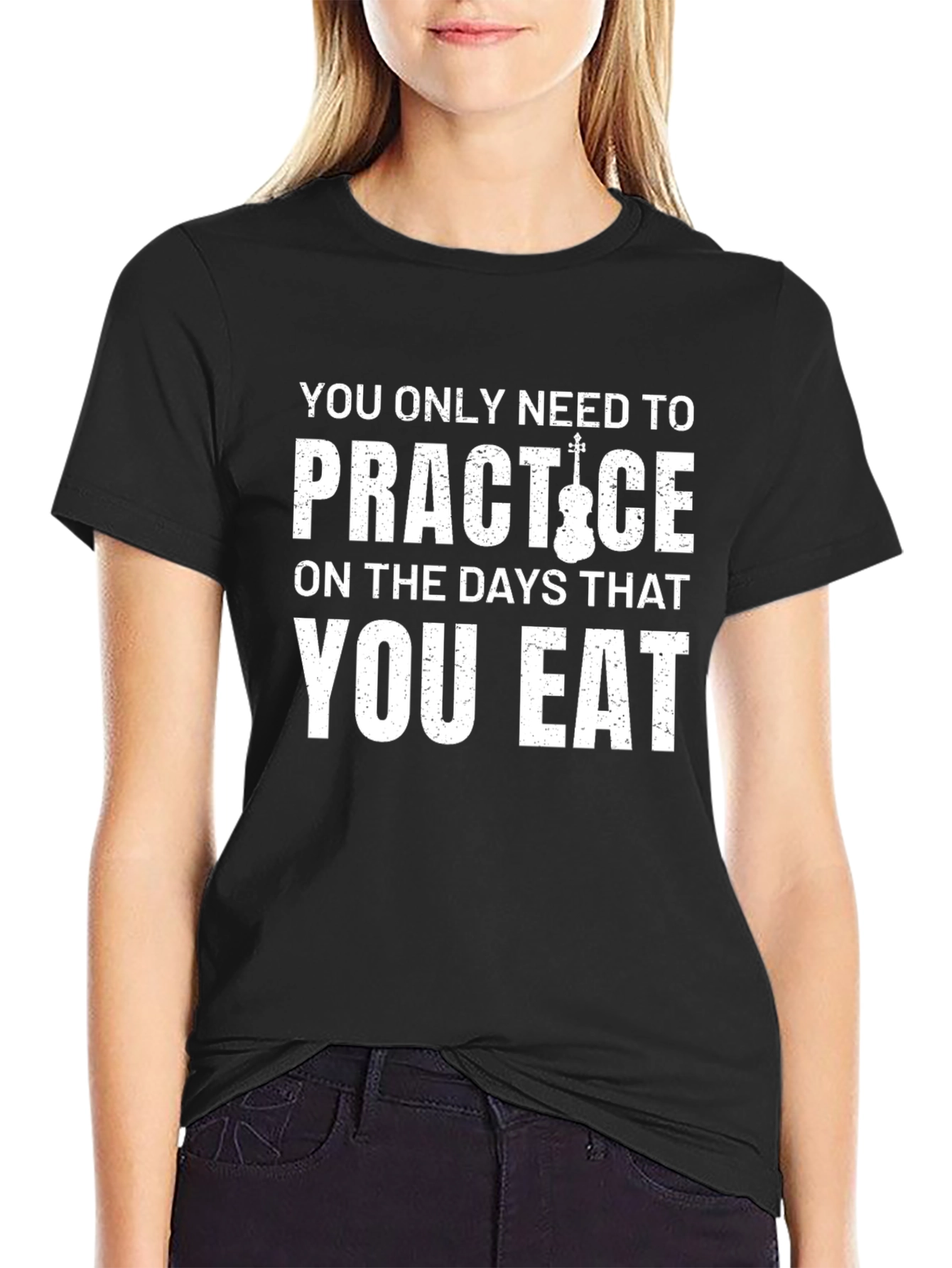 Black Practice Days Violinist Black T-Shirt view 2