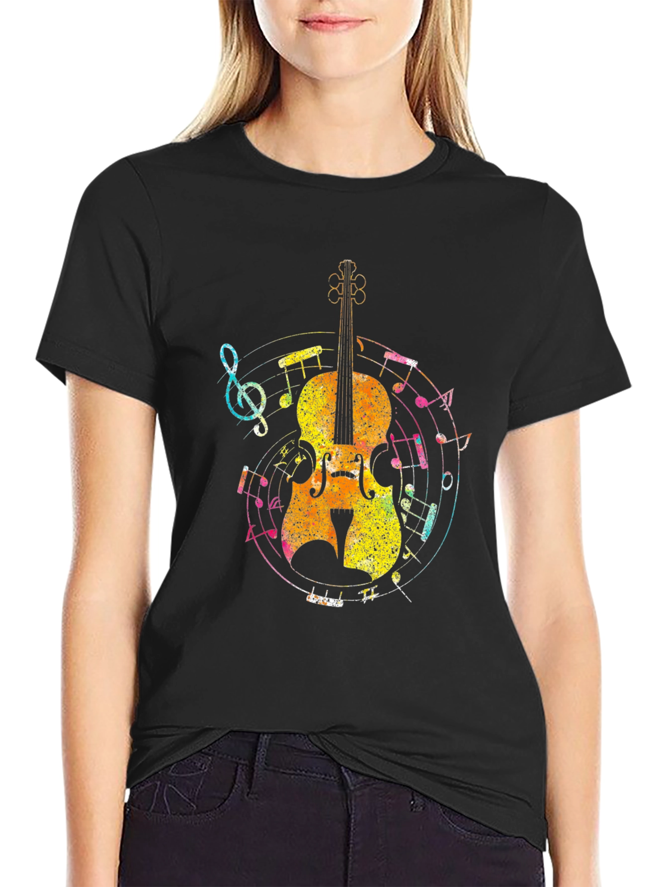 Black Musical Cello Graphic T-Shirt view 2