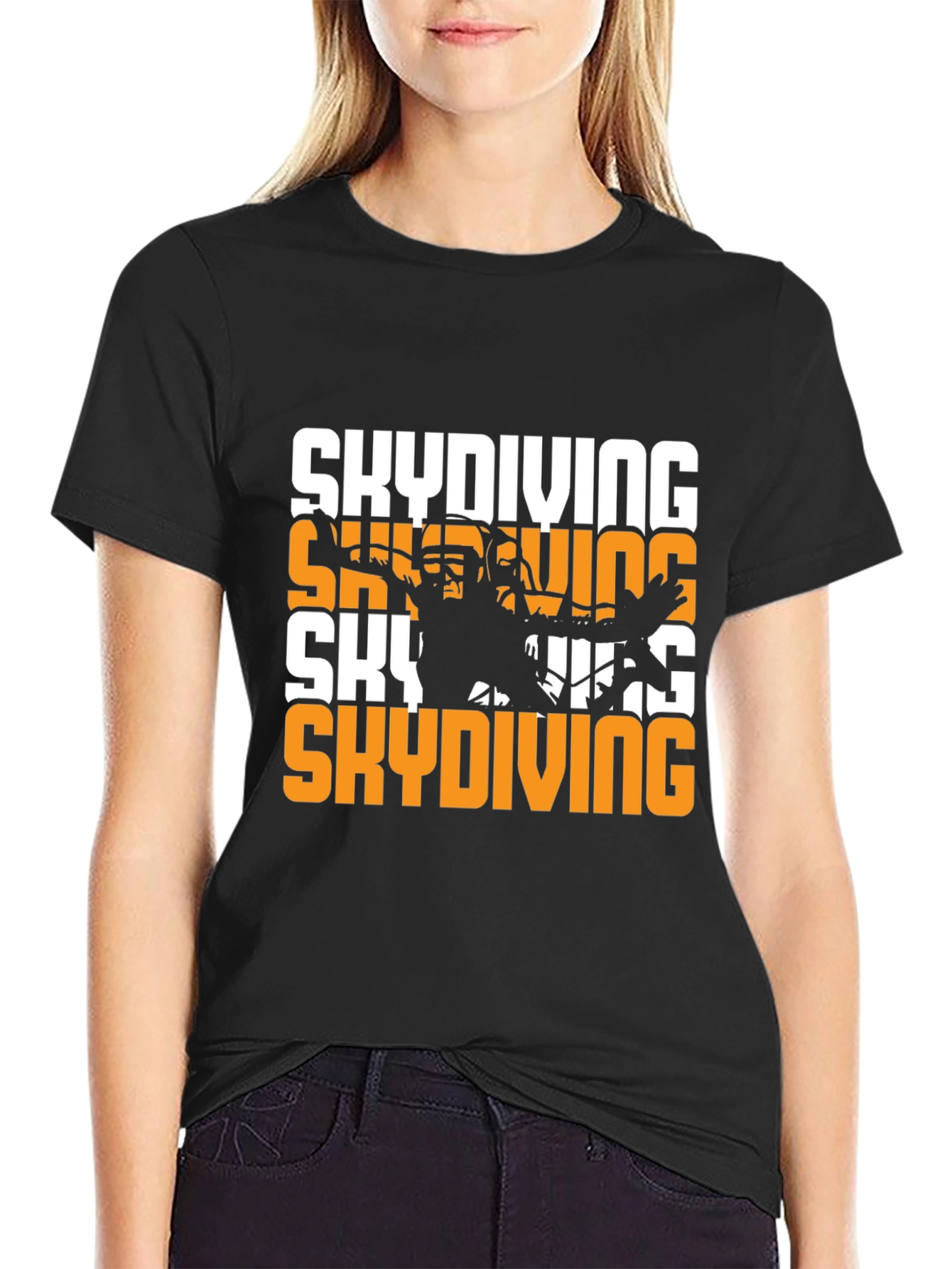 Black Skydiving Graphic Tee - Extreme Sportswear view 2