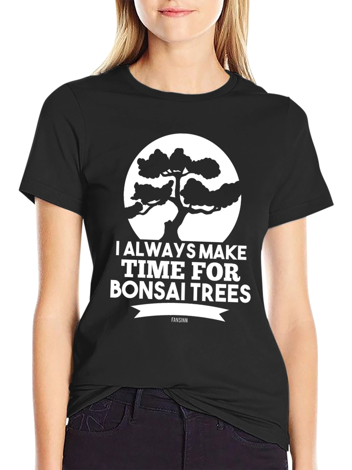 Black Bonsai Tree T-Shirt - Always Make Time view 2