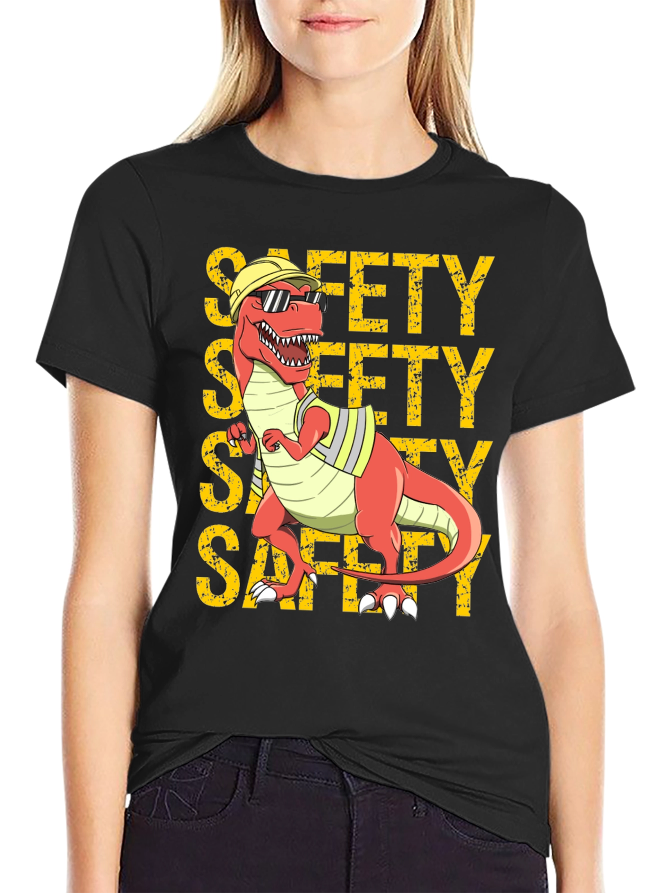 Black Safety Dino T-Shirt view 2