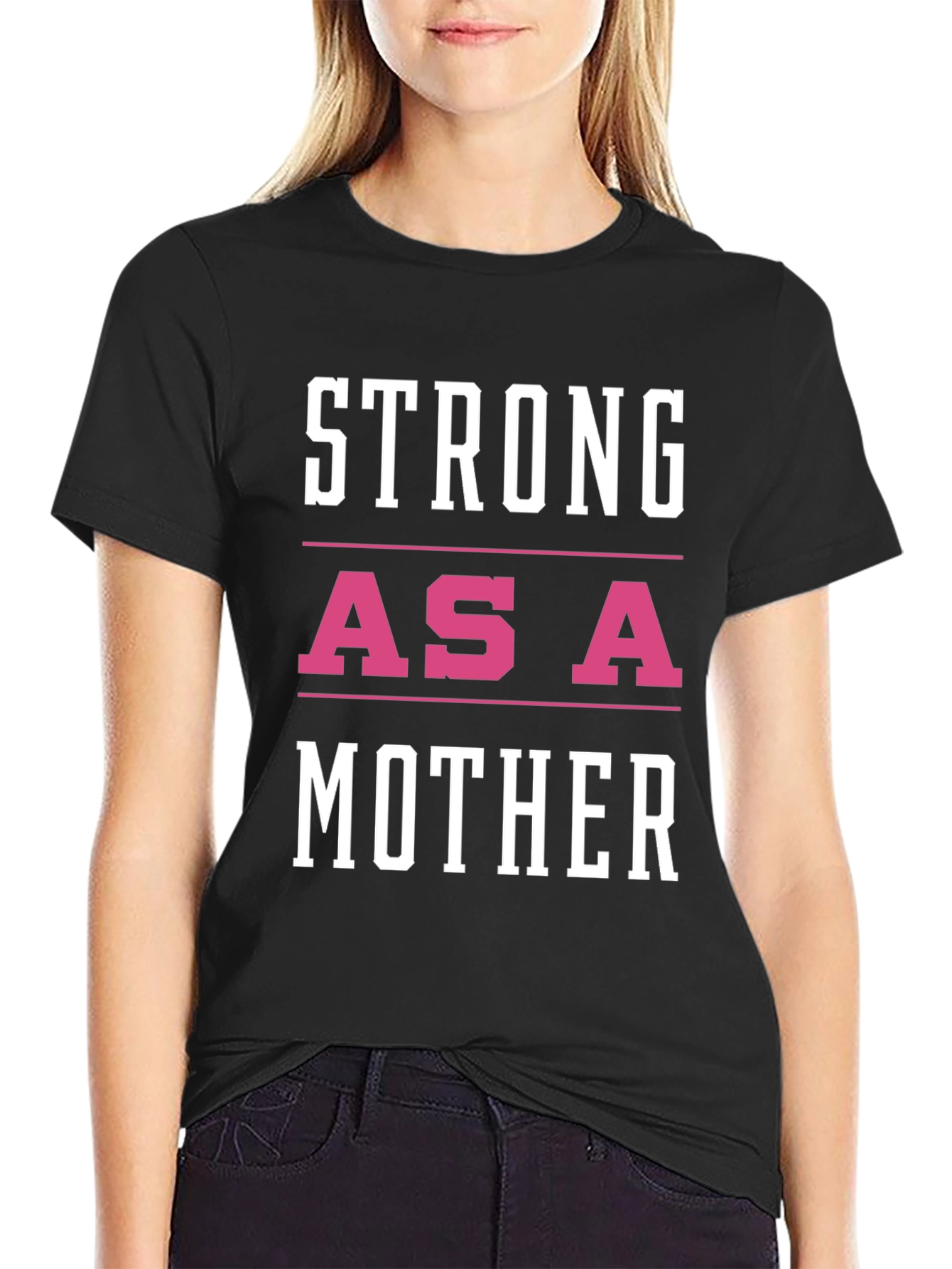 Black Strong As A Mother Graphic Tee view 2