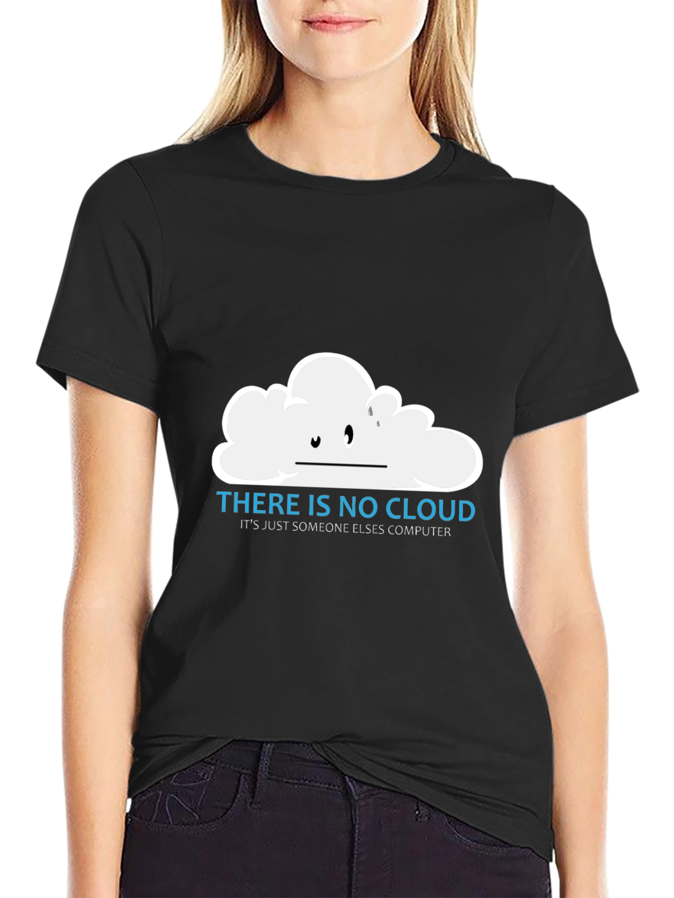 Black No Cloud Funny Tech T-Shirt - Programmer Gift view 2
