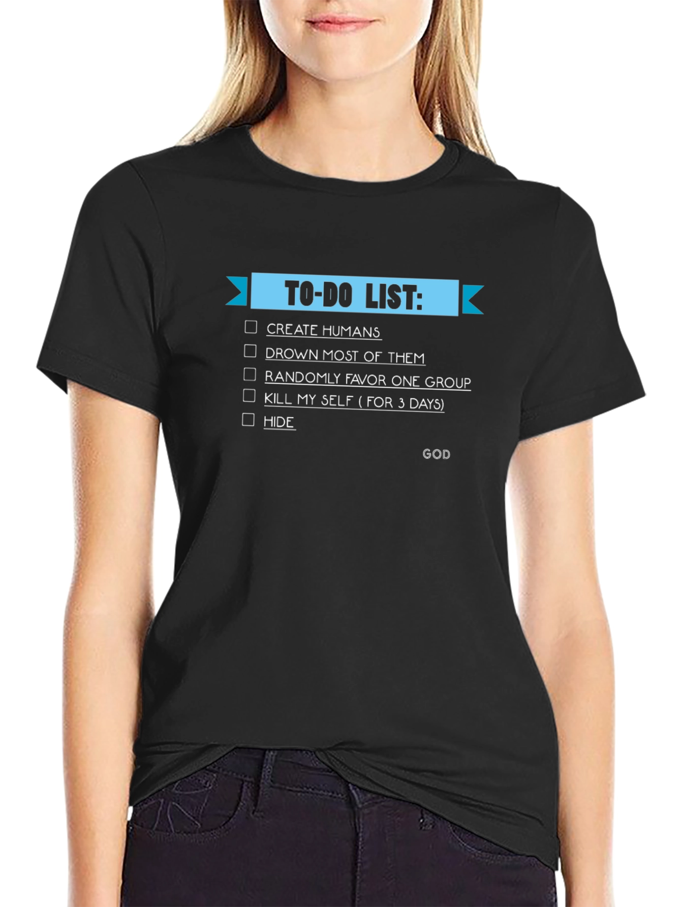 God's To-Do List Graphic Tee - Black Cotton T-Shirt - 2