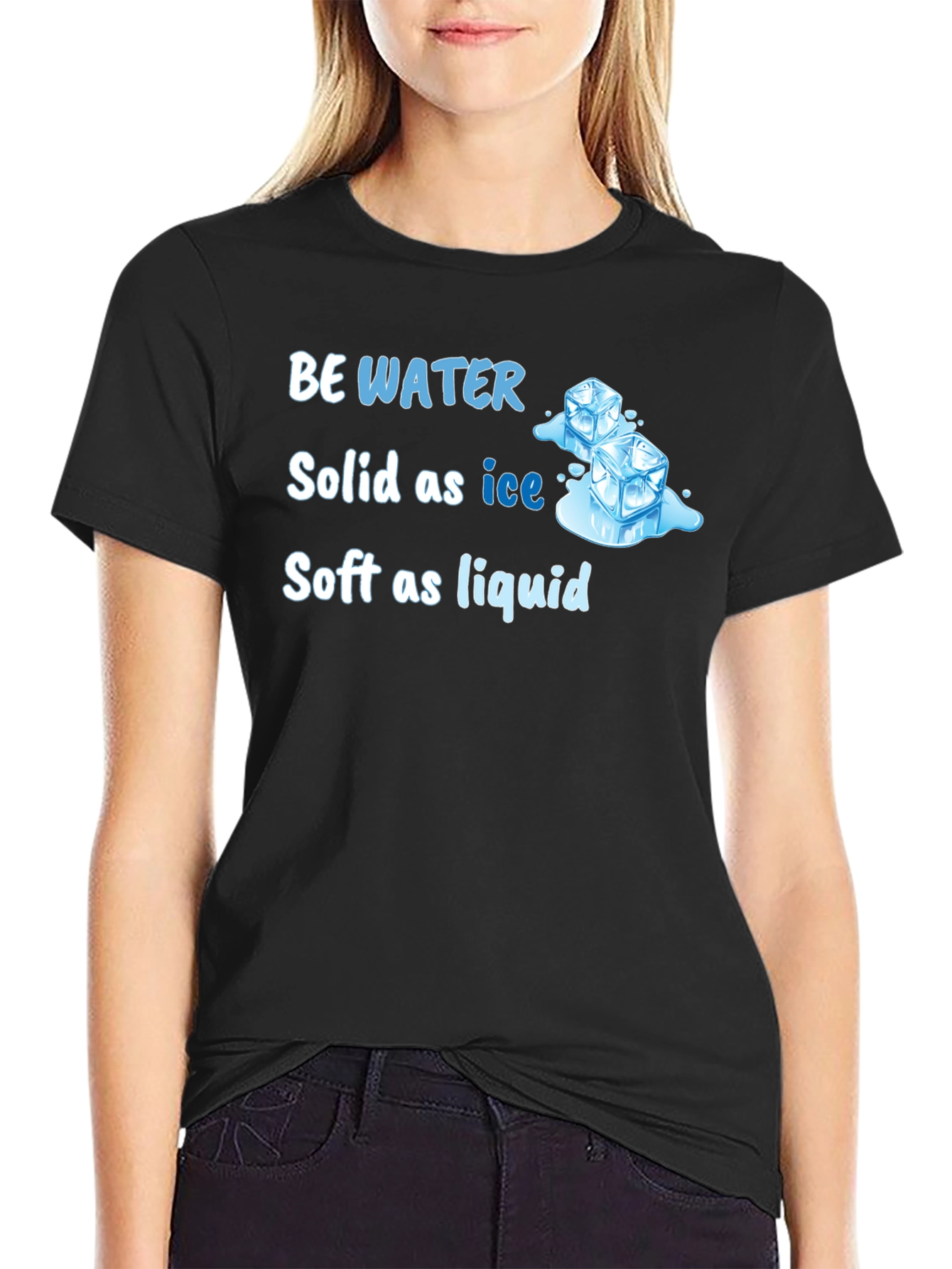 Black Be Water Ice Cube Graphic Tee - Solid as Ice, Soft as Liquid view 2