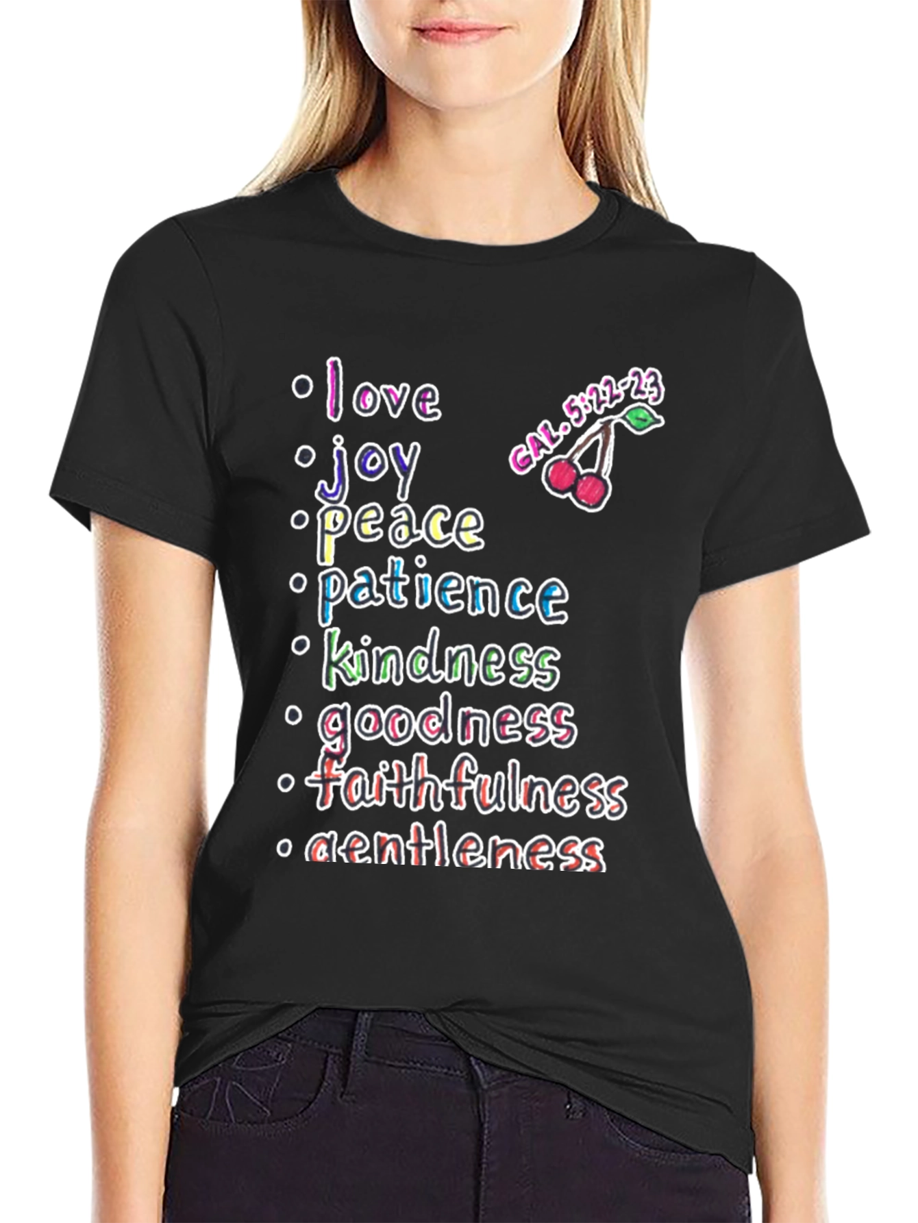 Black Fruit of the Spirit Graphic T-Shirt view 2