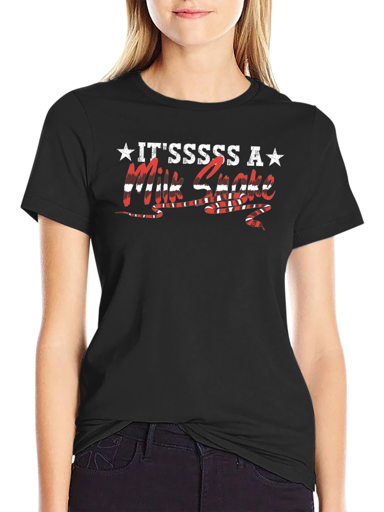 Black It'sssss A Milk Snake T-Shirt view 2