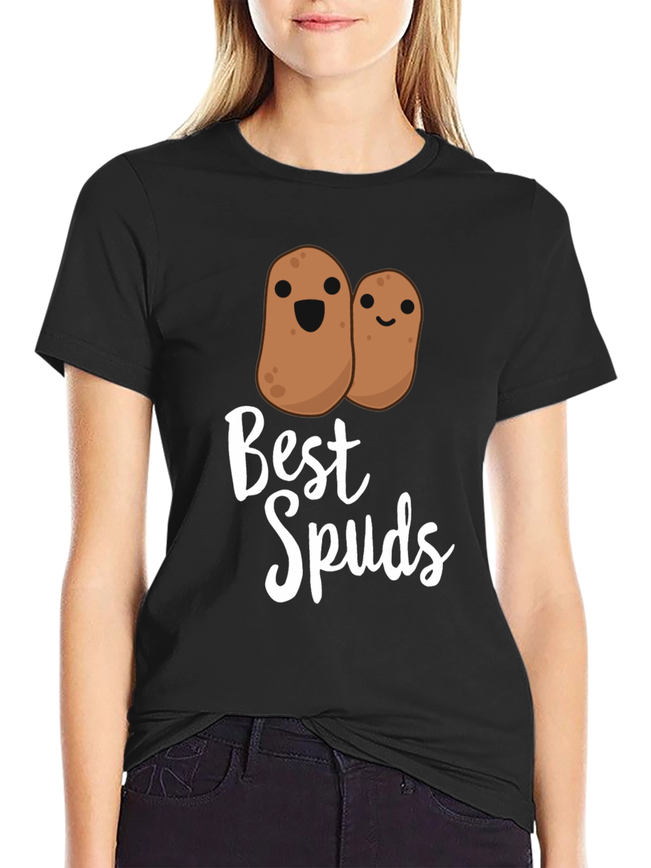 Black Best Spuds T-Shirt - Funny Potato Graphic Tee view 2