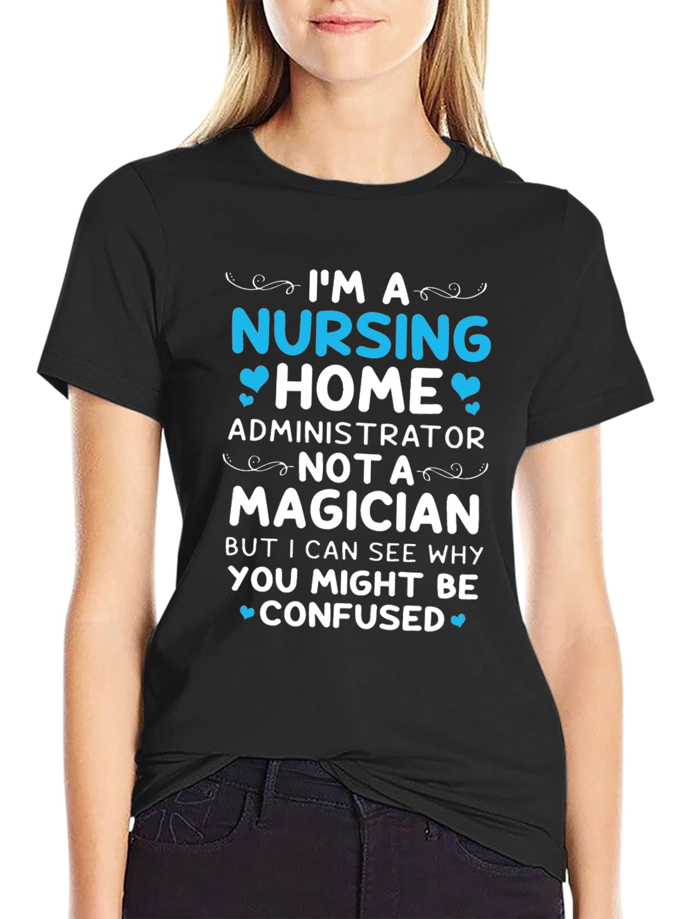 Black Nursing Home Administrator T-Shirt view 2