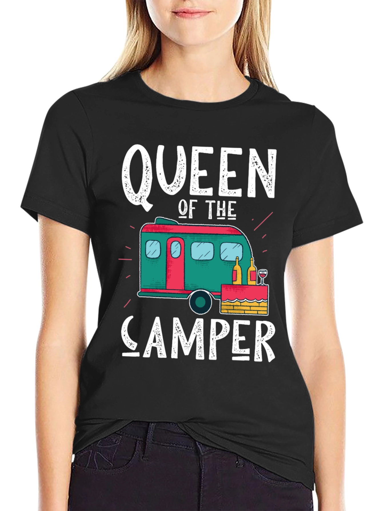 Black Queen of the Camper Graphic Tee view 2