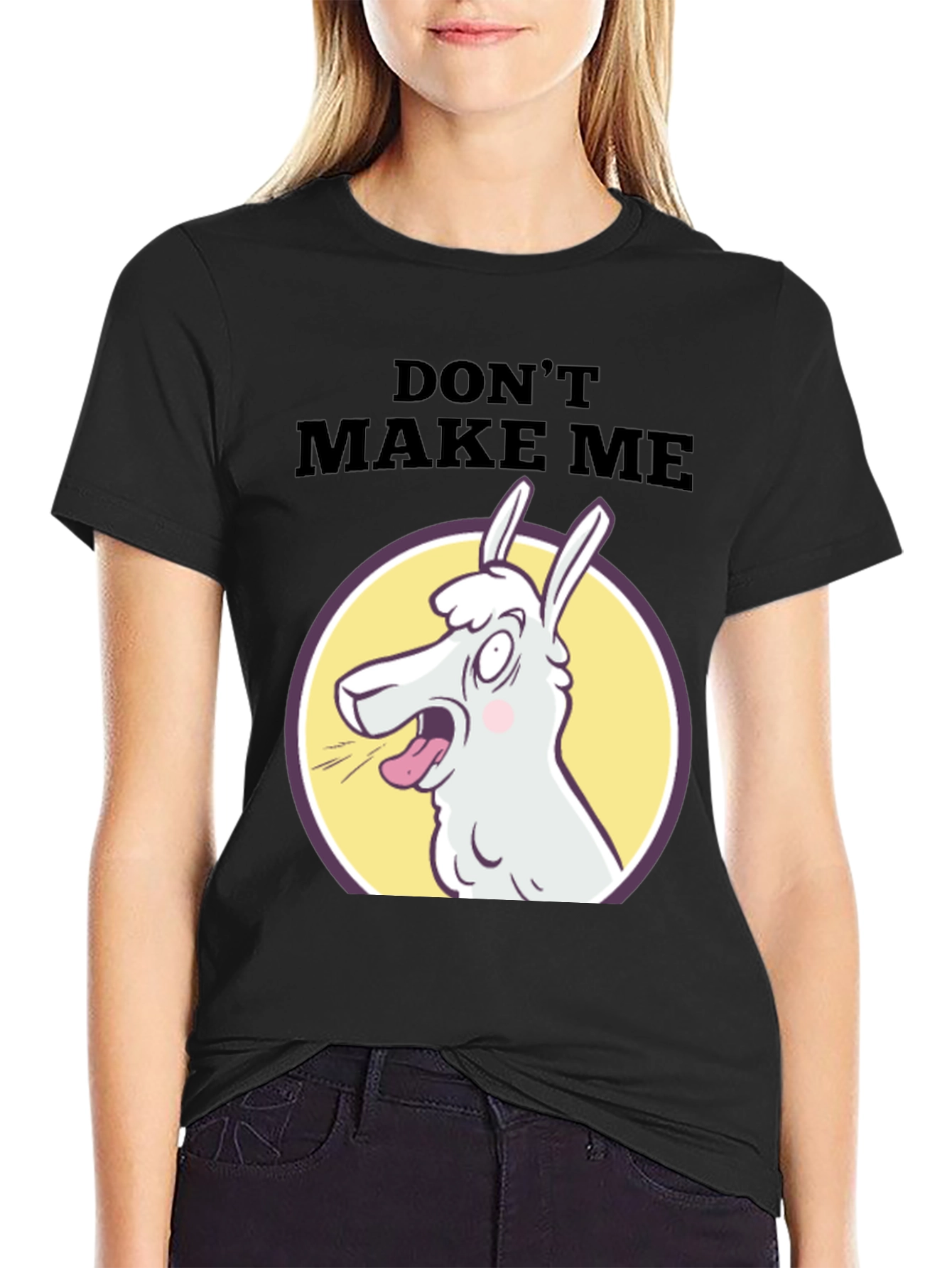 Black Don't Make Me Llama T-Shirt - Funny Graphic Tee view 2