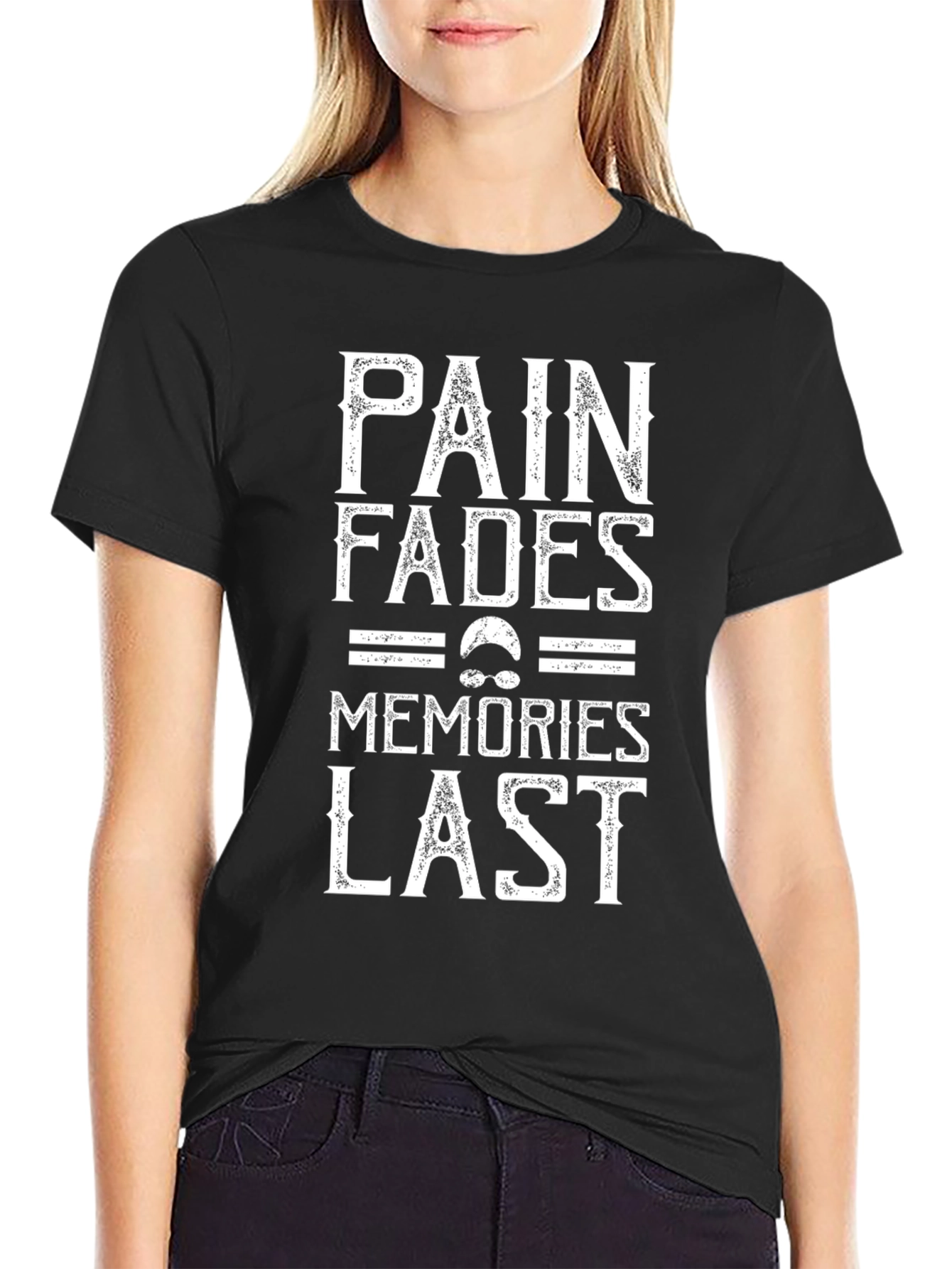 Black Pain Fades Memories Last Graphic T-Shirt view 2