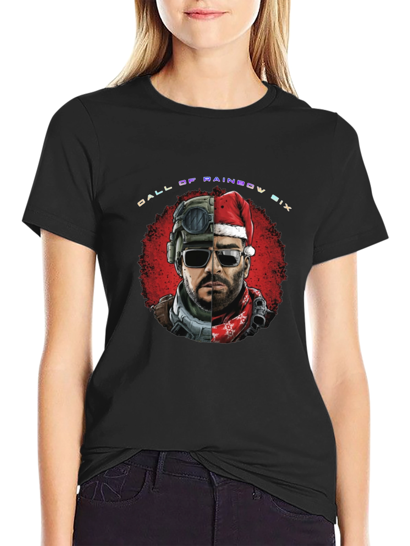 Black Call of Rainbow Six Holiday Graphic Tee view 2