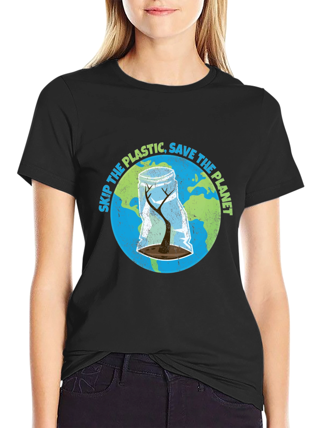 Black Save The Planet Graphic T-Shirt view 2