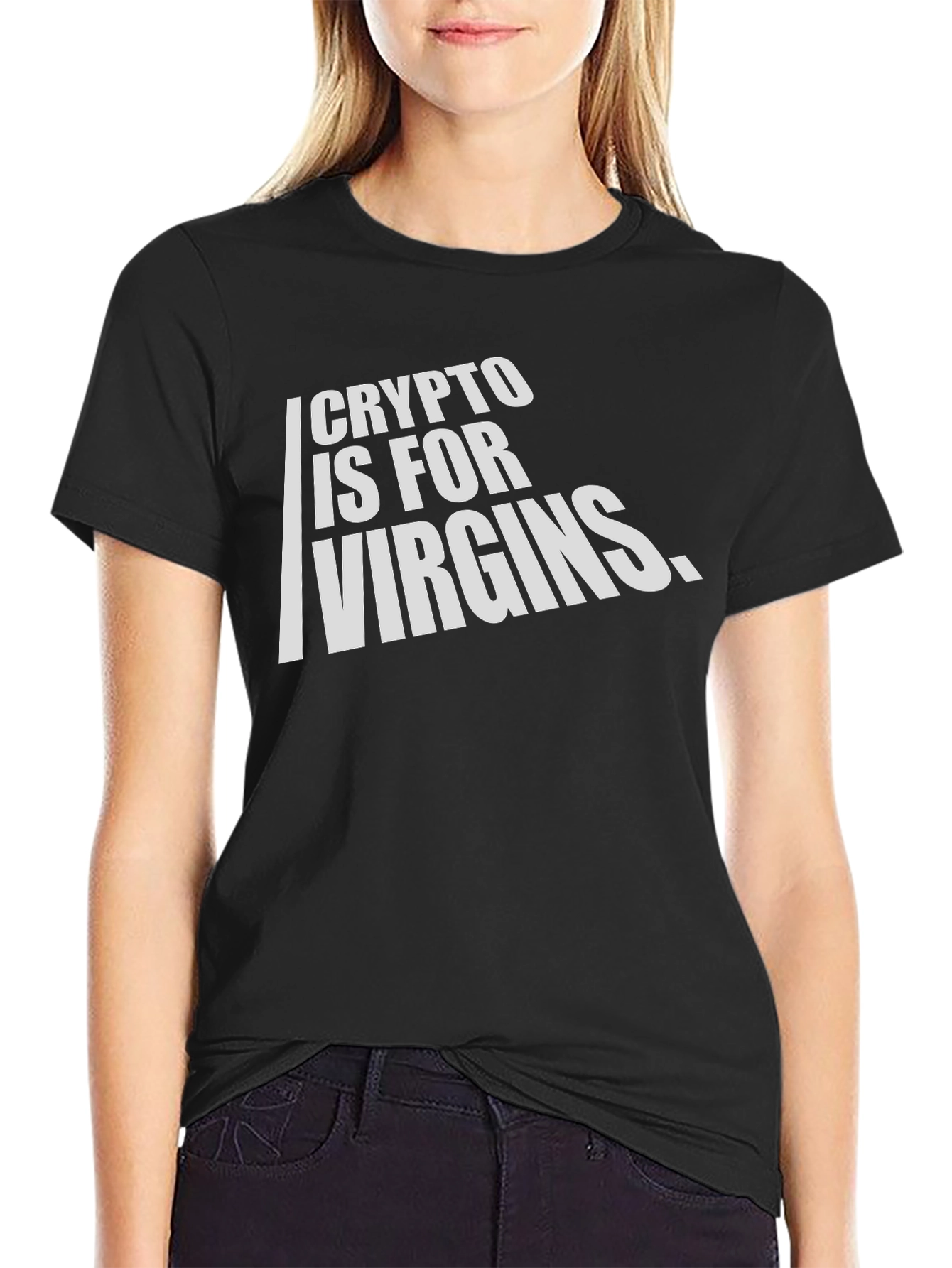 Black Crypto is For Virgins Black Graphic T-Shirt view 2