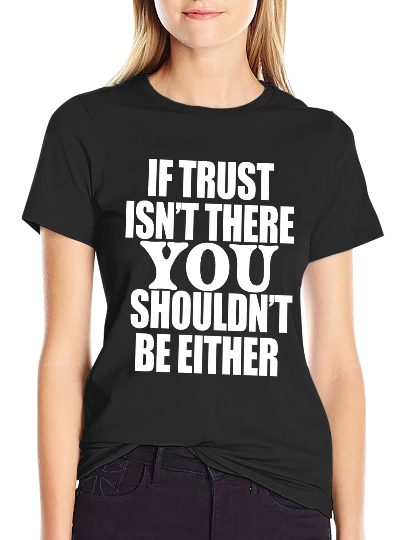 Black Trust Quote Black T-Shirt for Men view 2