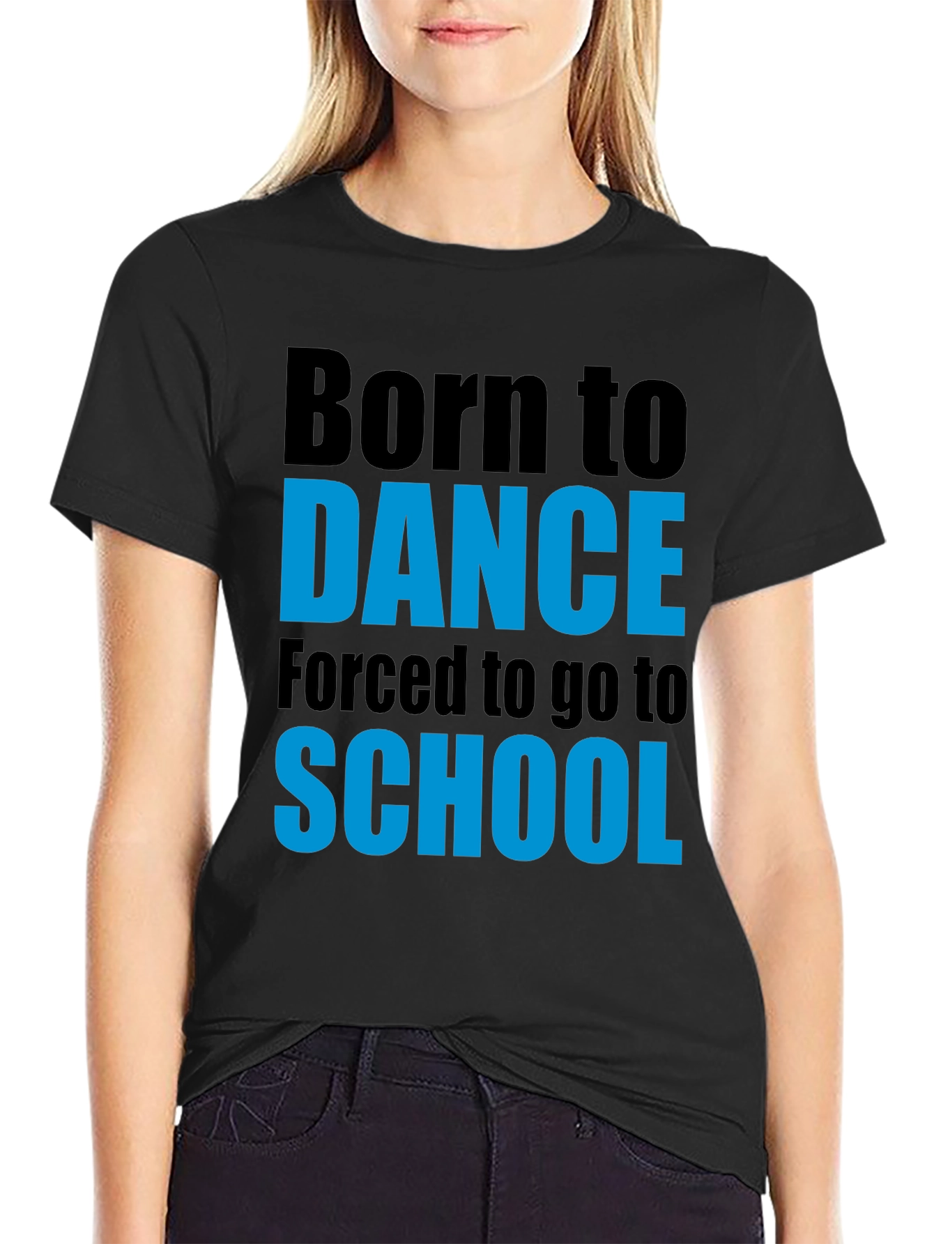 Black Born to Dance T-Shirt - Funny School Tee view 2