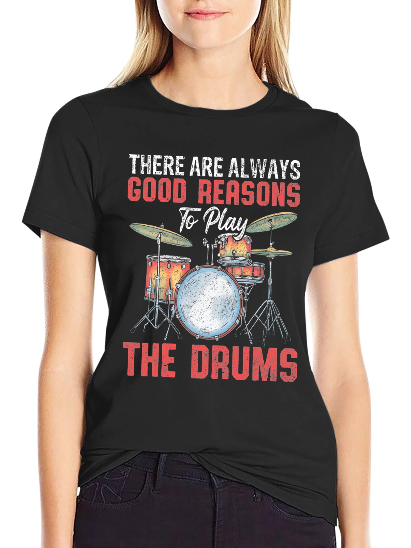 Black Drummer T-Shirt: There Are Always Good Reasons view 2