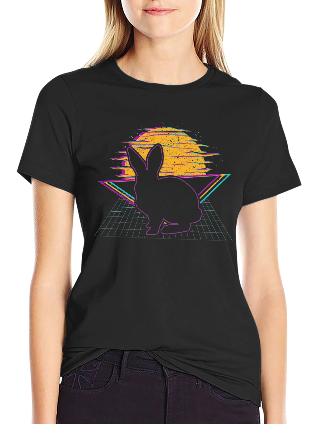 Retro Rabbit T-Shirt - Vaporwave Bunny Design - 2