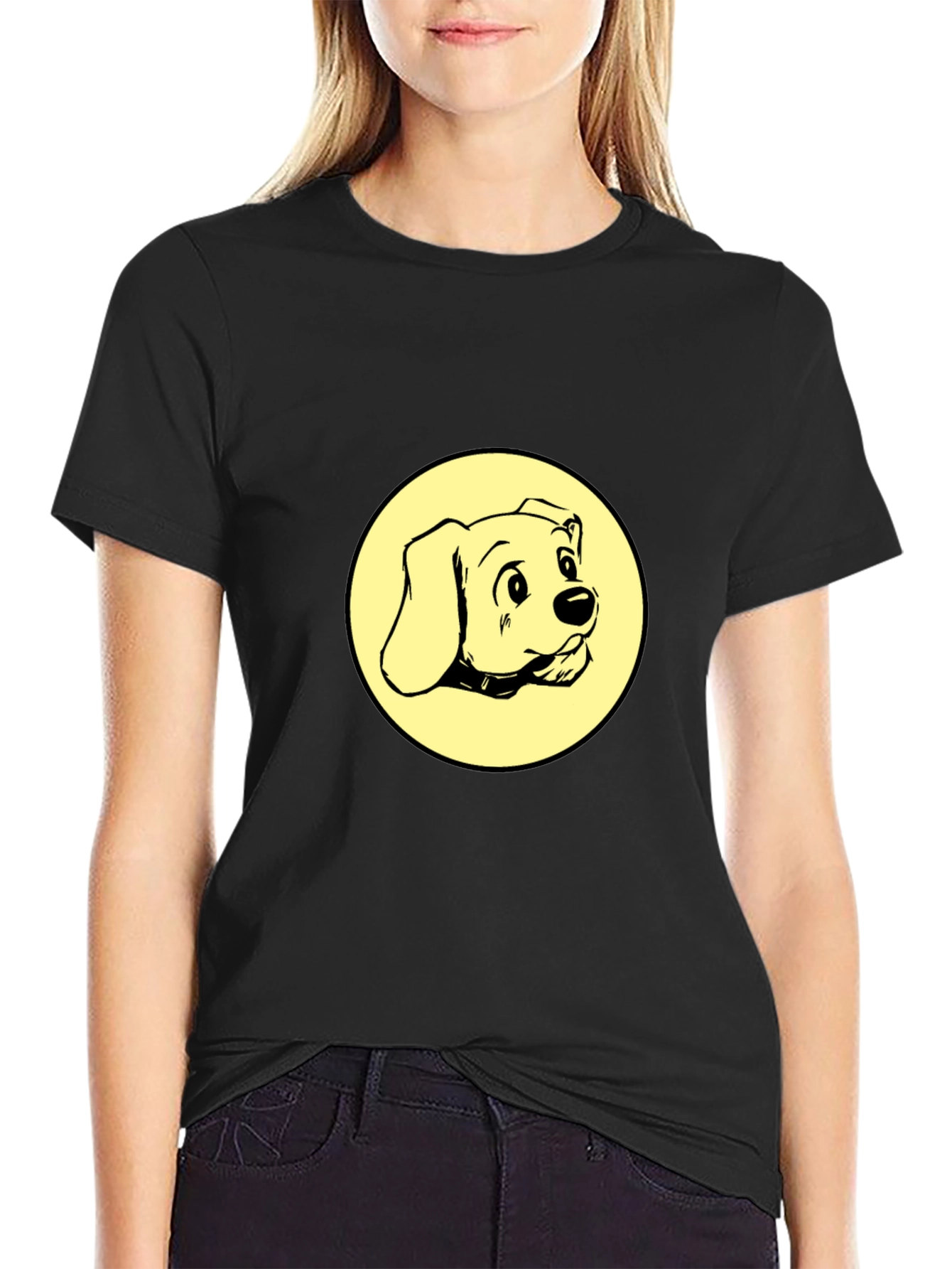 Black Dog Graphic Tee - Black Cotton Comfort view 2