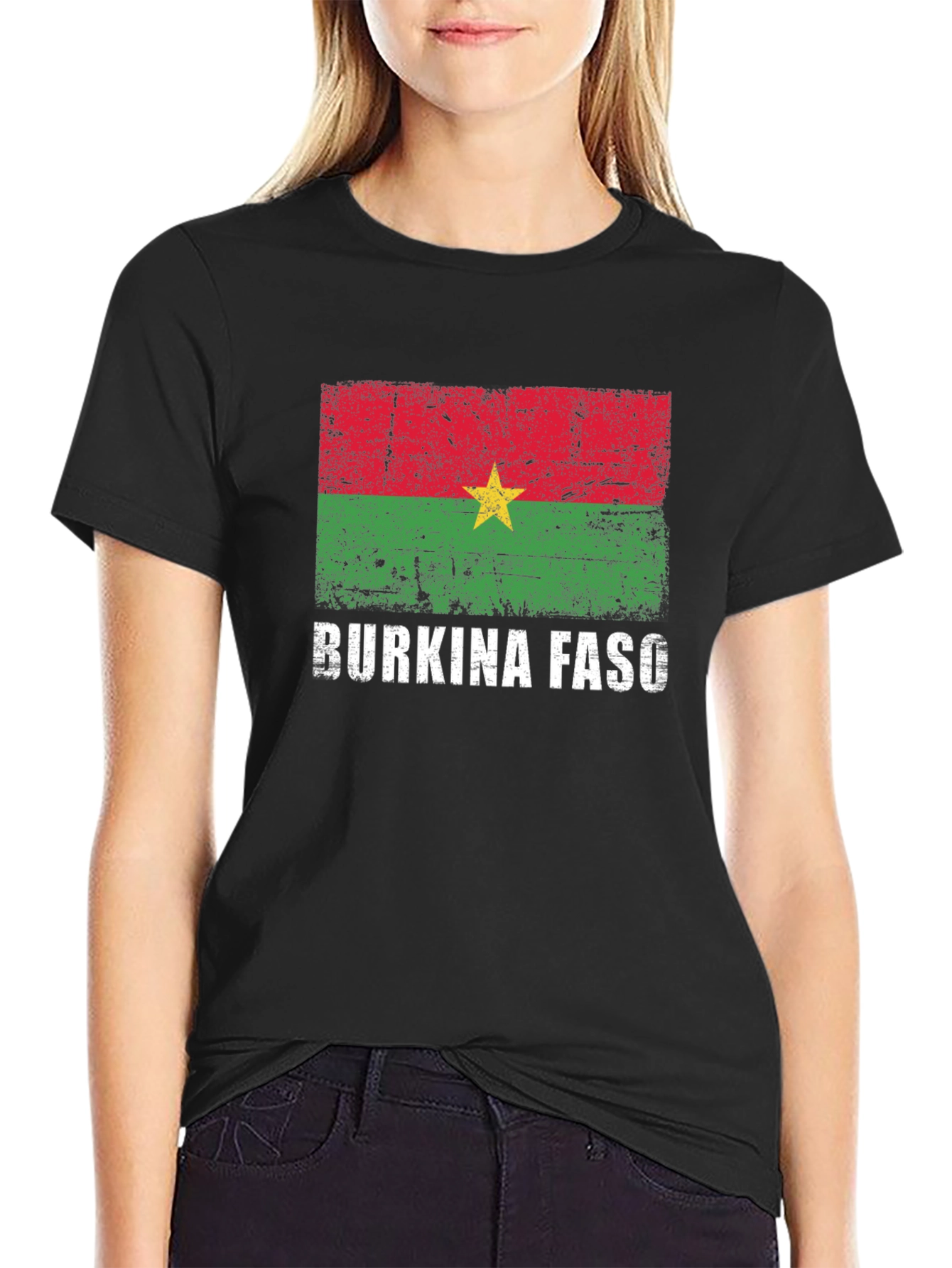 Black Burkina Faso Flag T-Shirt view 2