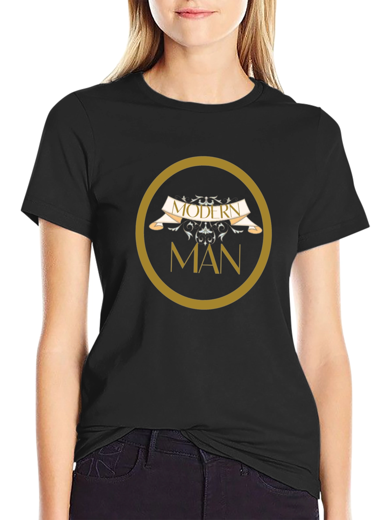 Black Modern Man T-Shirt - Black Graphic Tee view 2