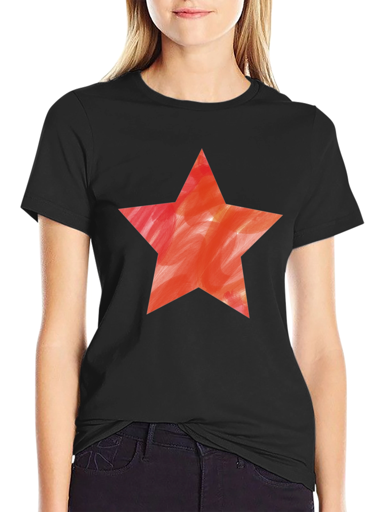 Black Star Graphic Black T-Shirt view 2