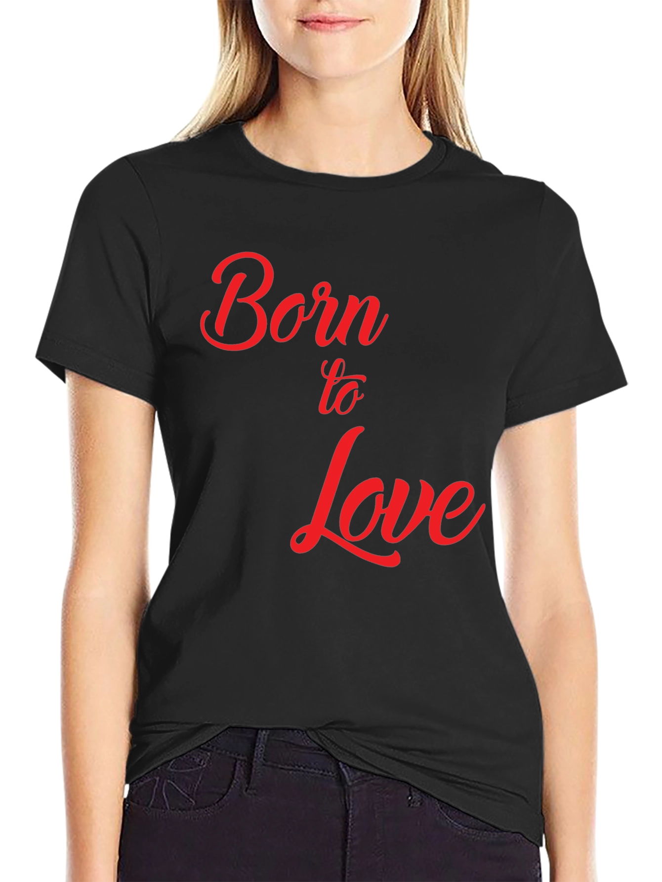 Black Born to Love Graphic T-Shirt - Black view 2