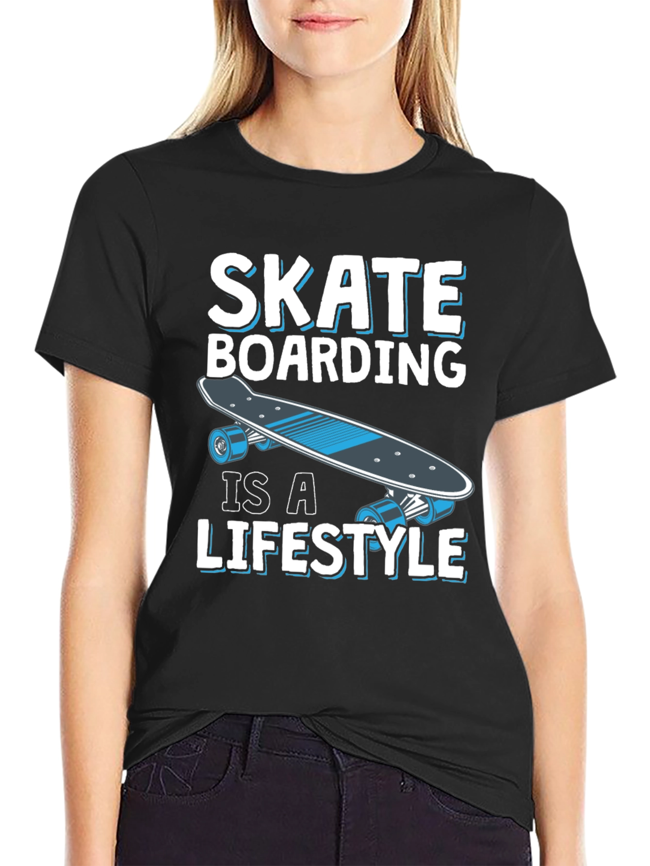 Black Skateboarding Lifestyle Graphic Tee view 2