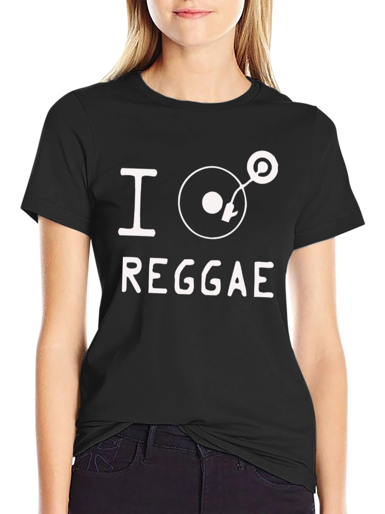 Black I Love Reggae Black T-Shirt view 2