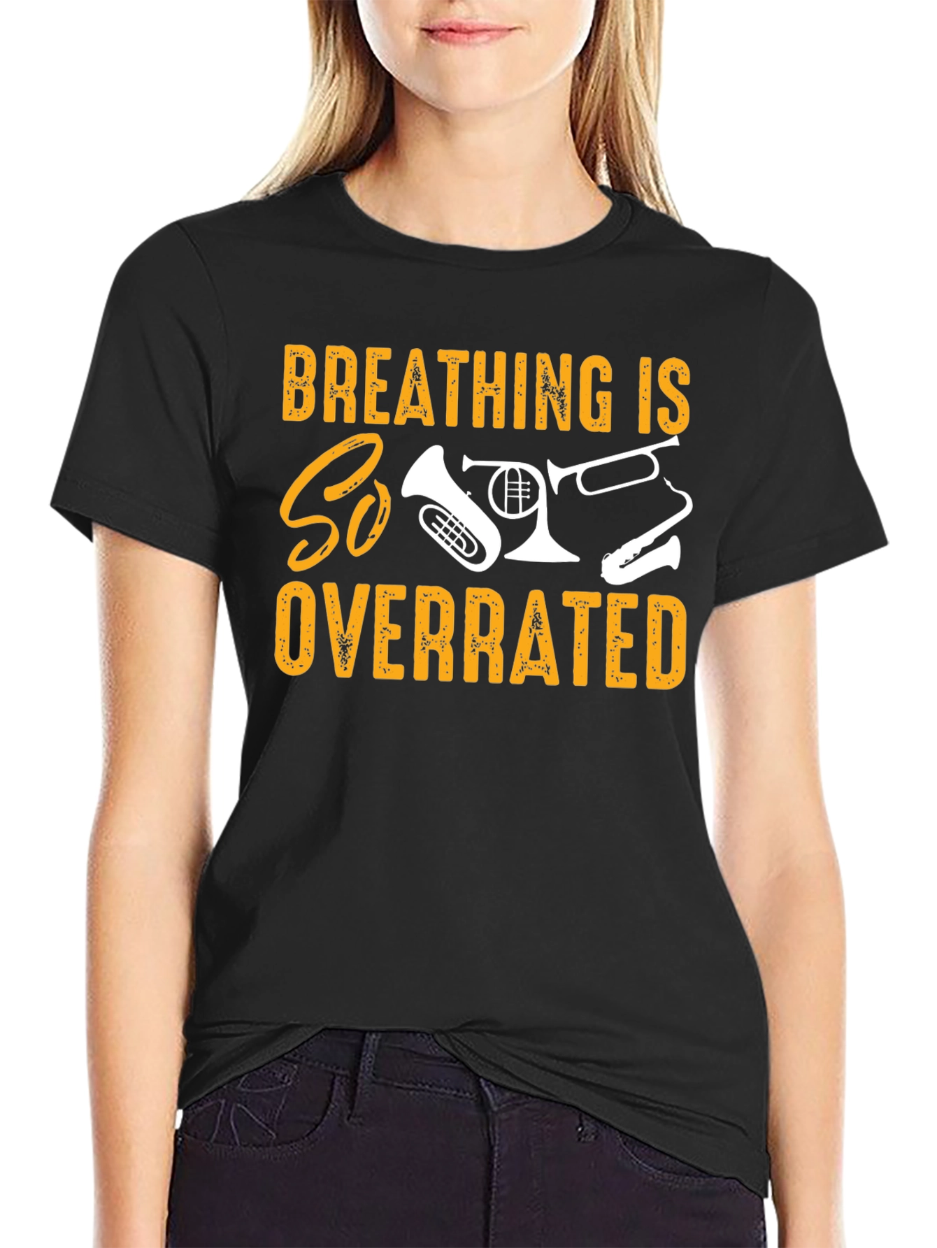Black Breathing is Overrated Band T-Shirt view 2