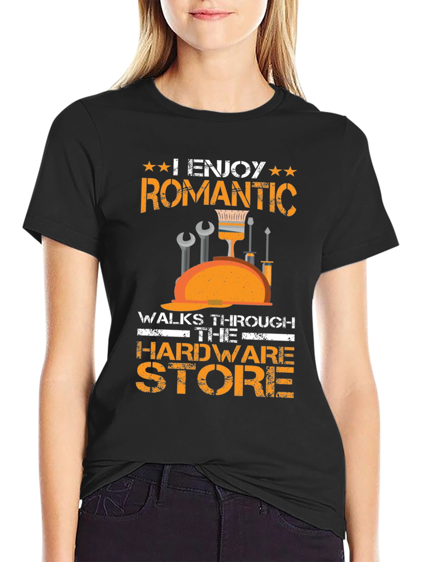 Black Romantic Hardware Store Walk T-Shirt view 2