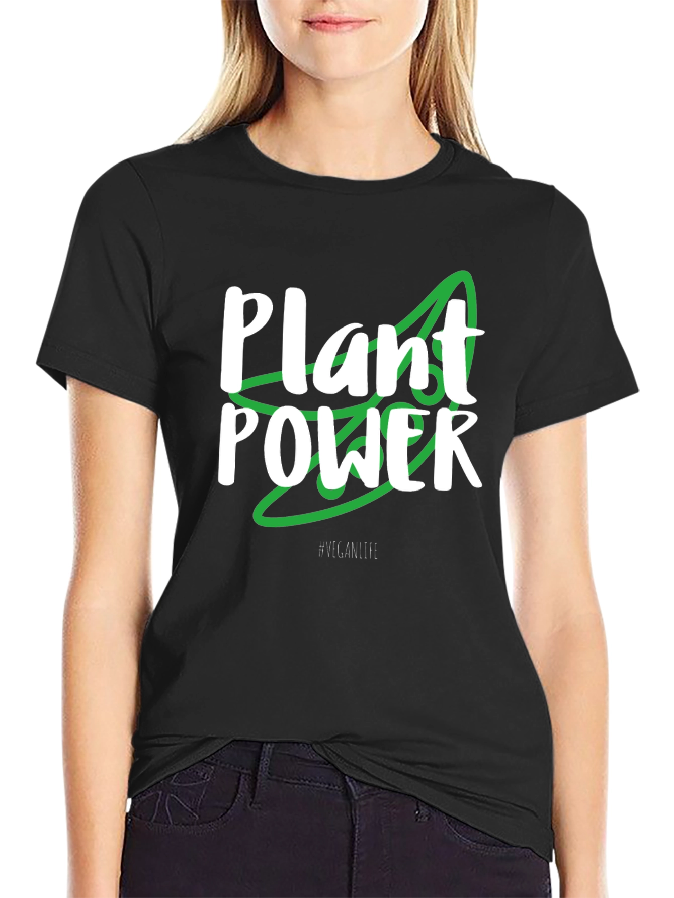 Plant Power Vegan T-Shirt - Black - 2