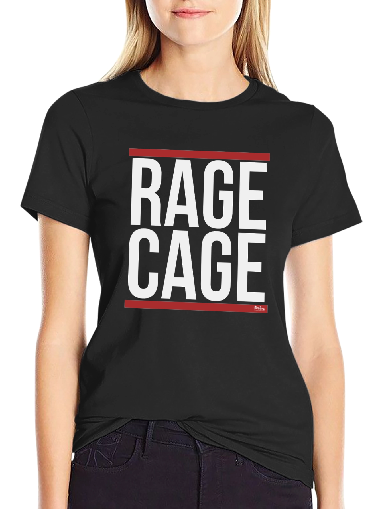 Black Rage Cage Graphic Tee - Bold Statement T-Shirt view 2
