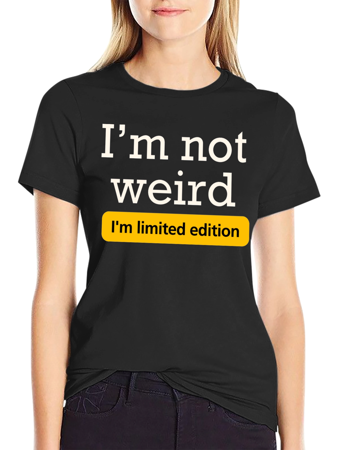Black I'm Not Weird, Limited Edition Black T-Shirt view 2