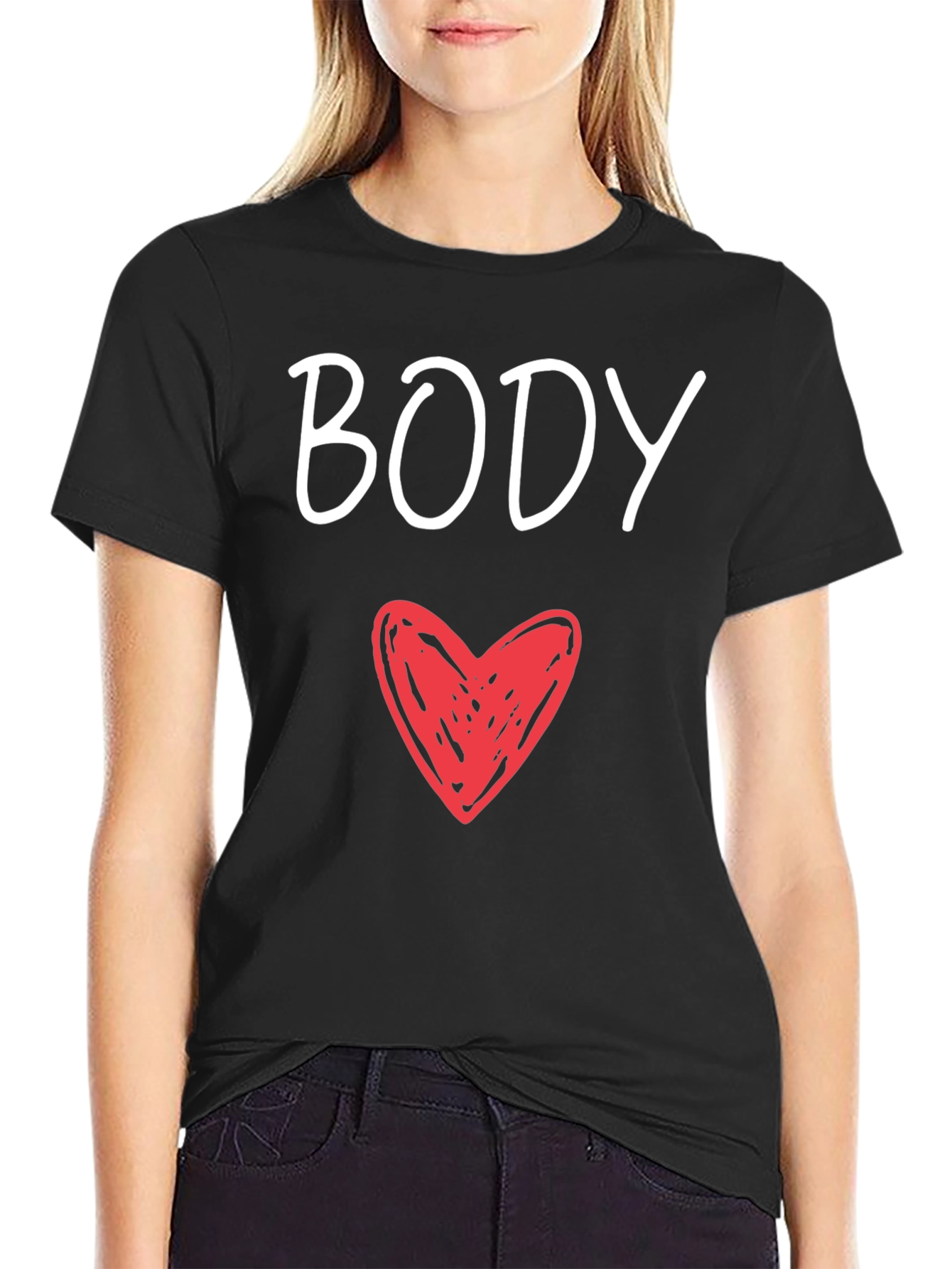 Black Body Heart Graphic Tee - Men's Black T-Shirt view 2