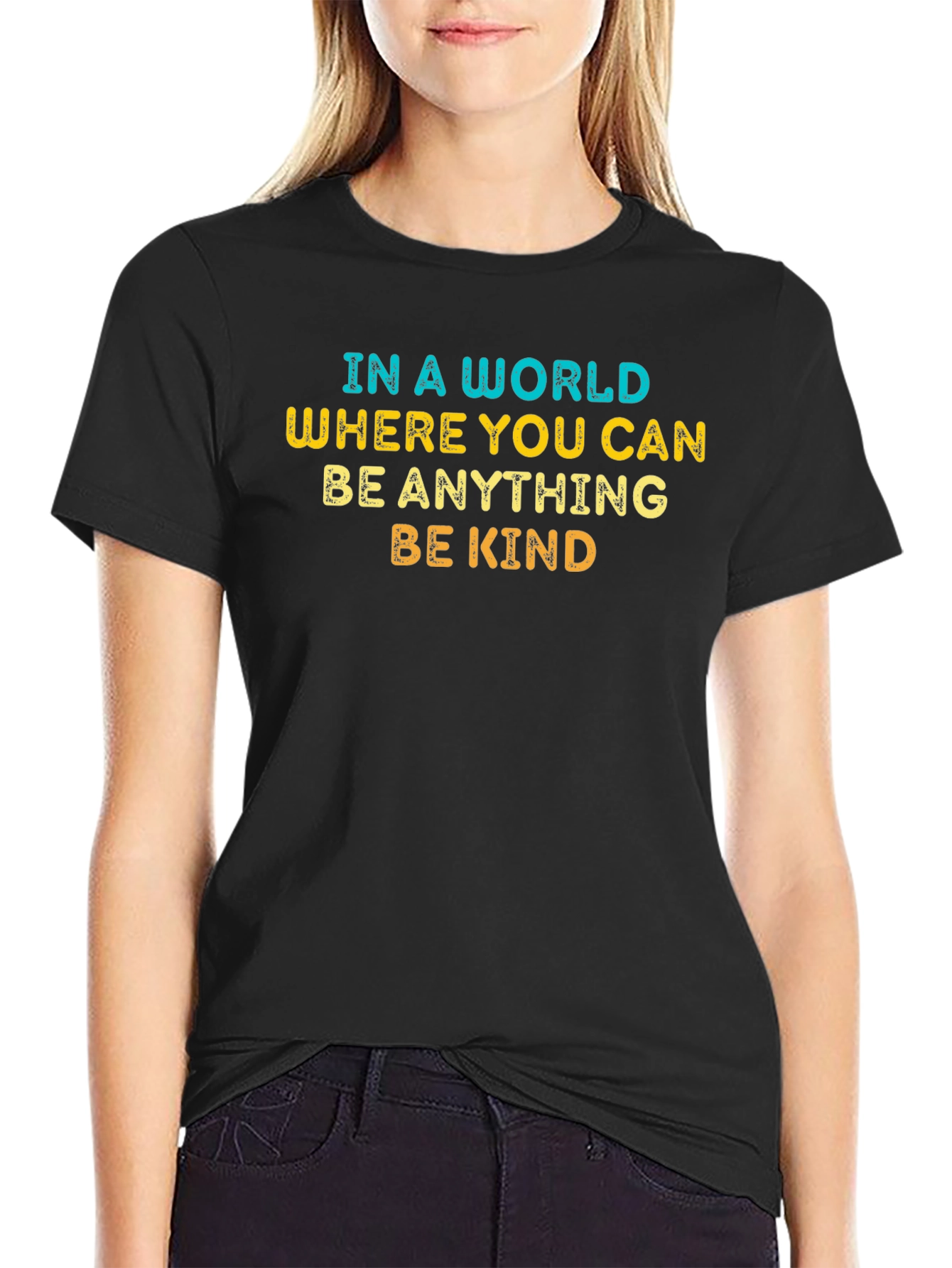Black Be Kind T-Shirt - Inspirational Graphic Tee view 2
