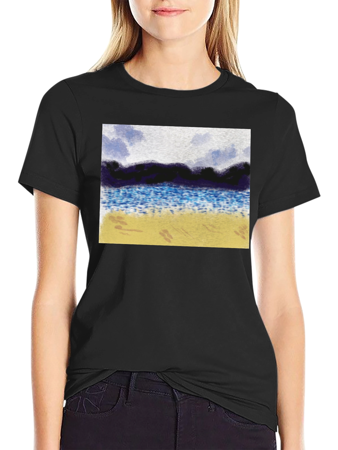 Black Beachfront T-Shirt - Coastal Style view 2