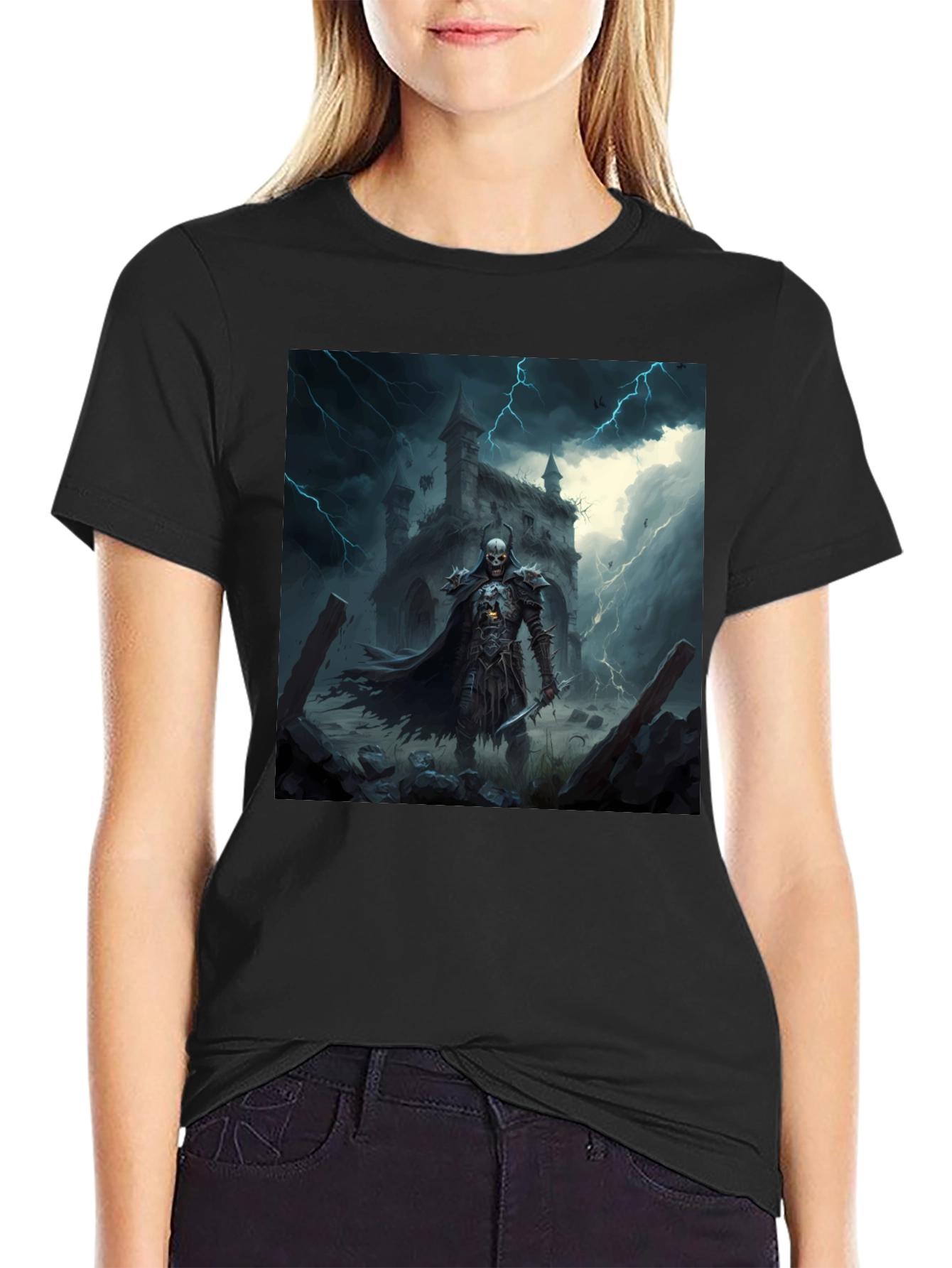 Black Grim Reaper T-Shirt: Haunting Gothic Design view 2