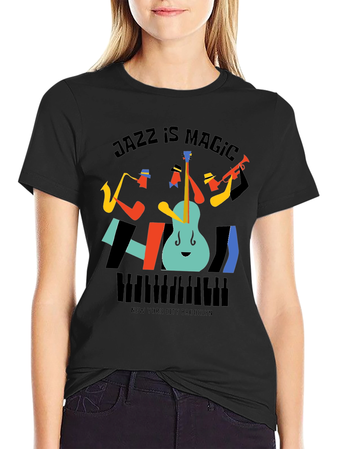 Black Jazz Is Magic Graphic Tee - New York City Brooklyn view 2