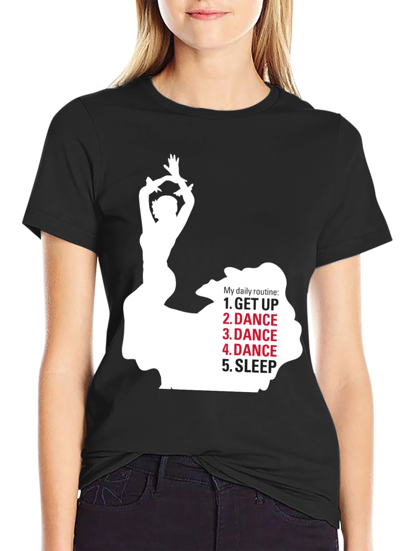 Black Dance Daily Routine T-Shirt - Dancer's Life view 2