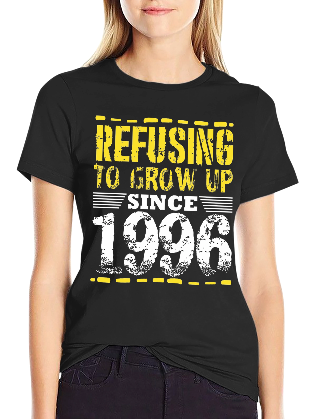 Black Refusing to Grow Up Since 1996 Black T-Shirt view 2