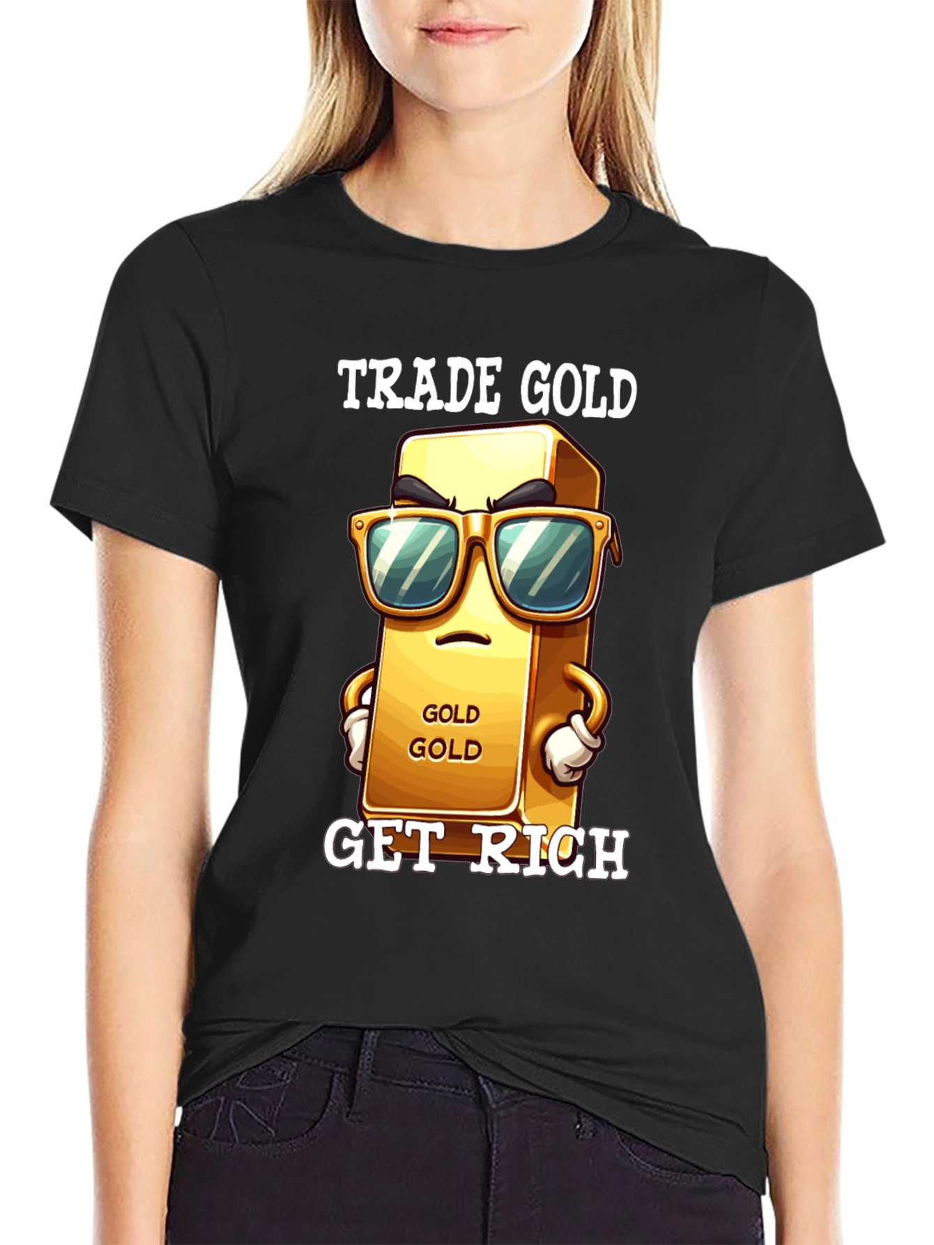 Black Trade Gold Get Rich Graphic Tee view 2