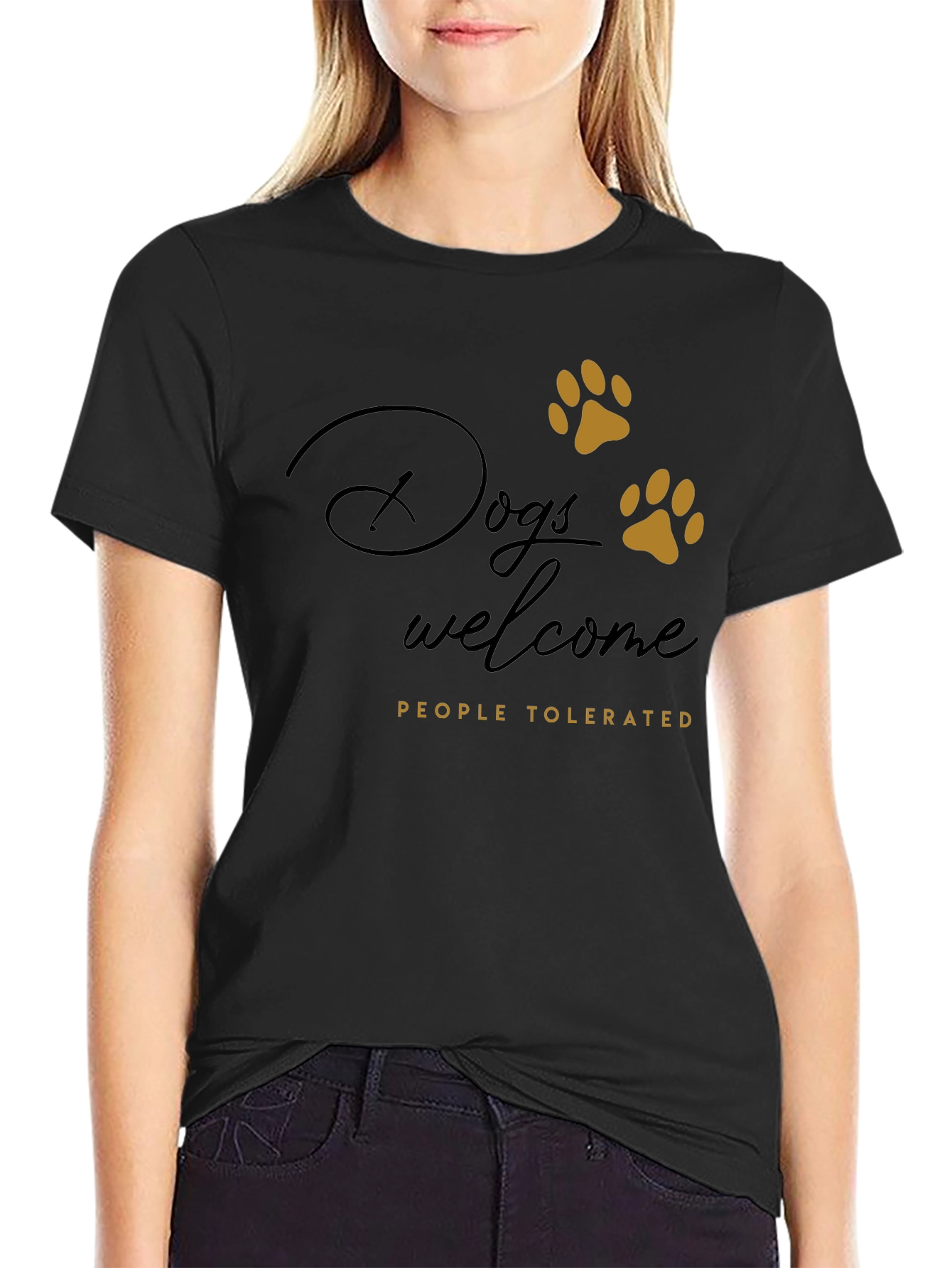 Black Dogs Welcome Tee - Funny Dog Lover Shirt view 2
