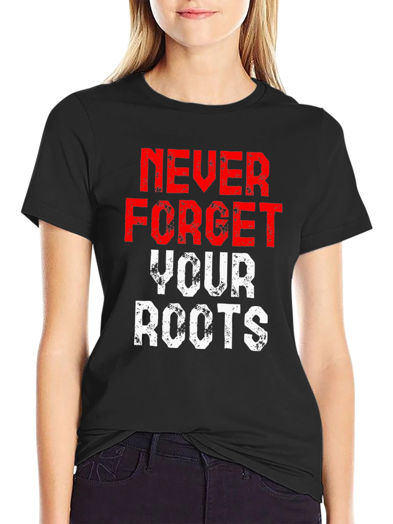Black Never Forget Your Roots Graphic T-Shirt view 2