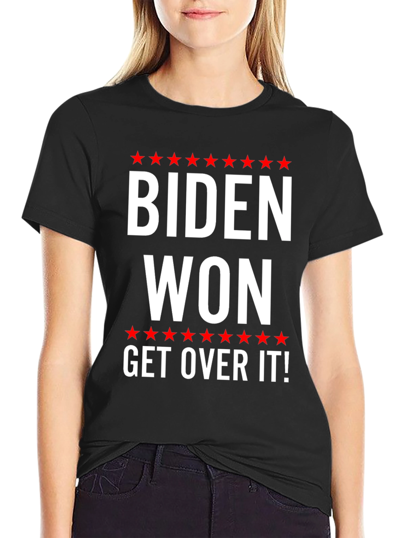 Black Biden Won Get Over It T-Shirt Political Statement Tee view 2