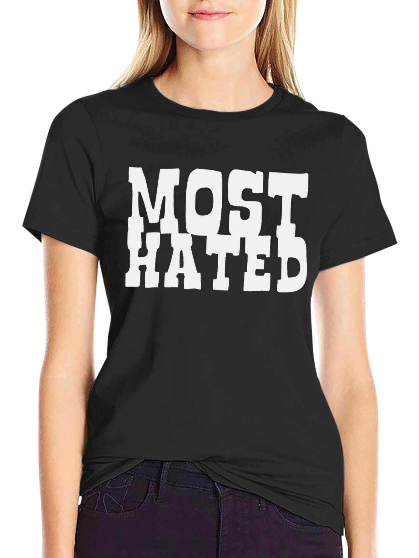 Black Most Hated Graphic T-Shirt - Bold Statement Tee view 2