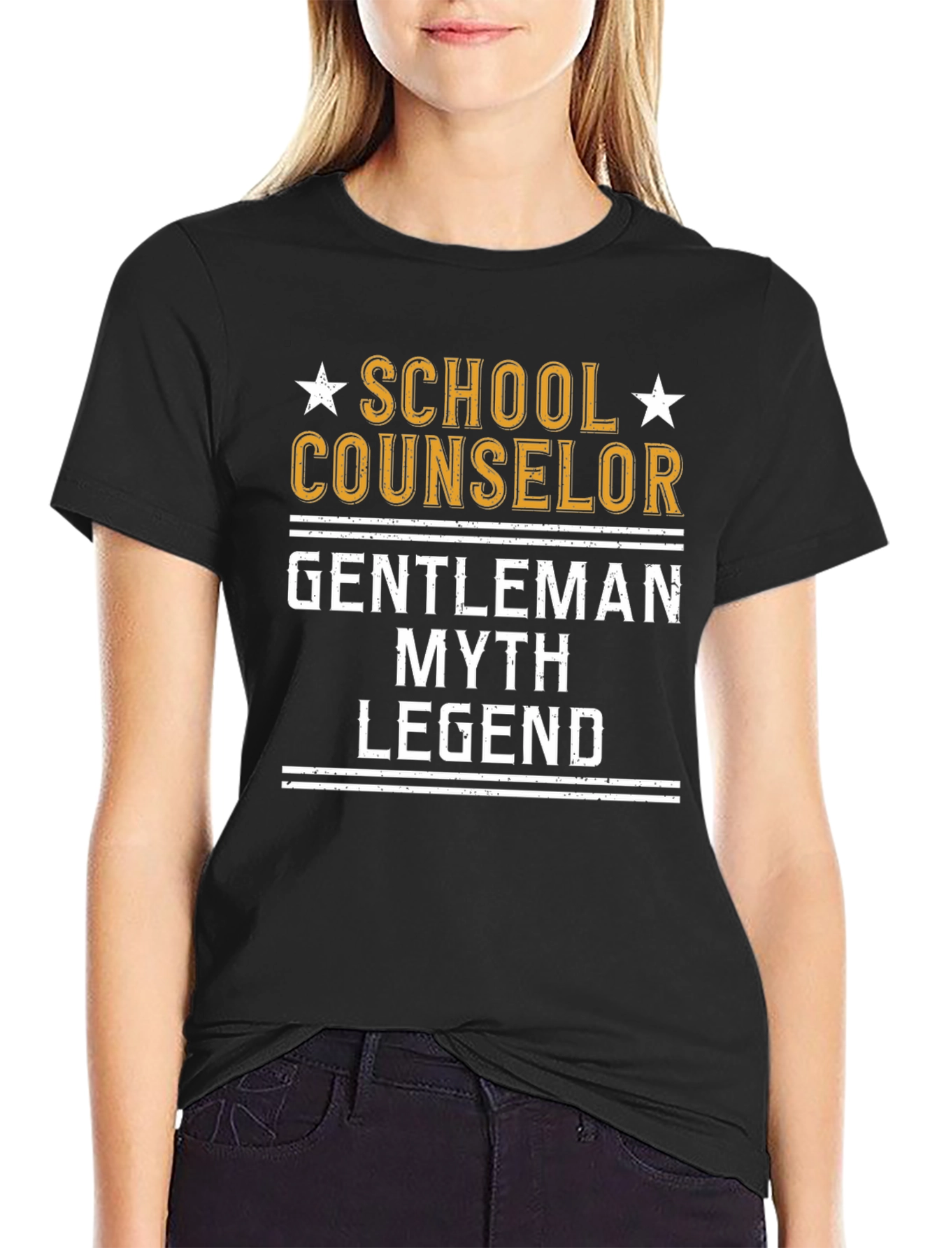 Black School Counselor Gentleman T-Shirt view 2