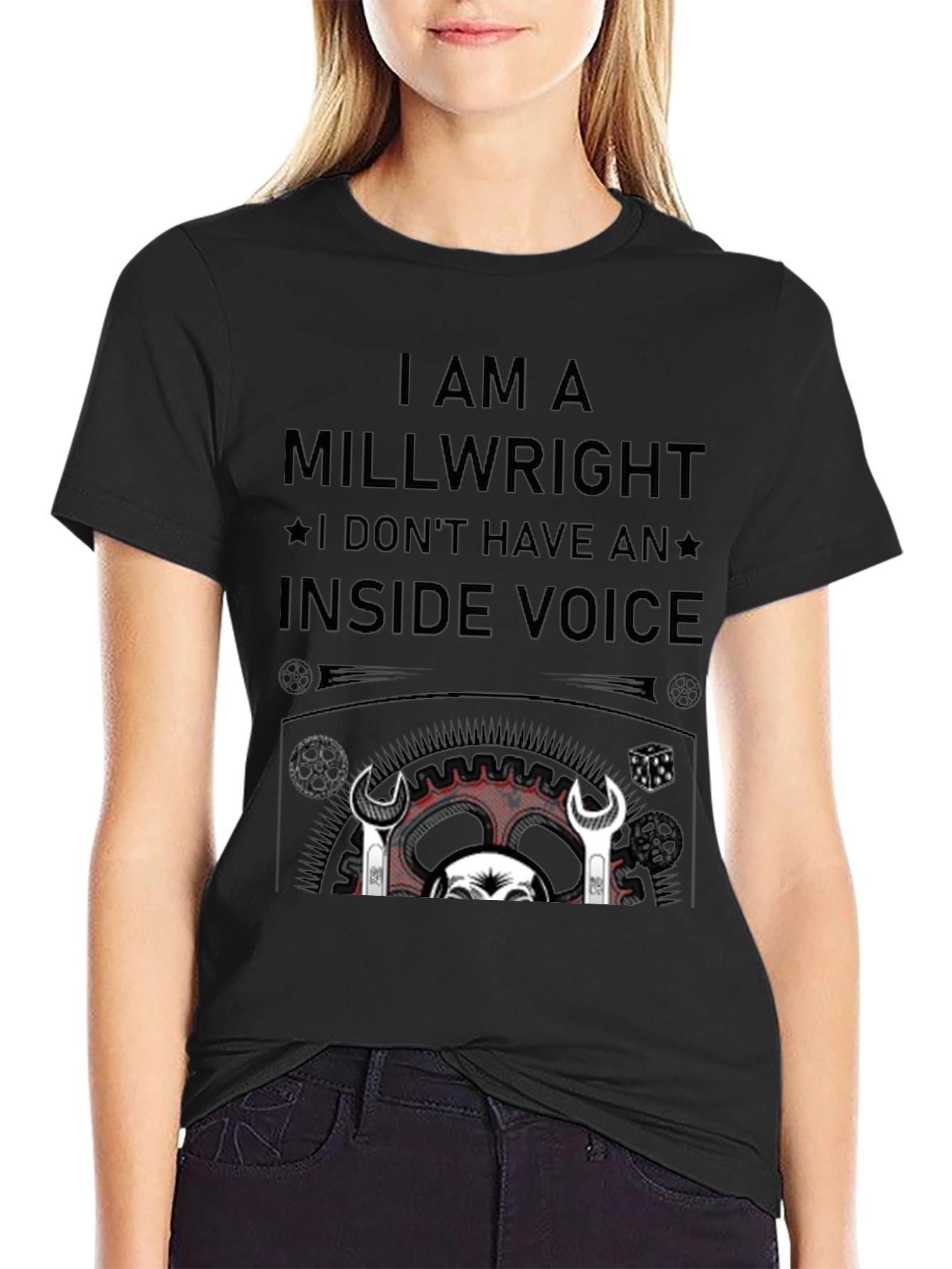 Black Millwright I Don't Have an Inside Voice Black T-Shirt view 2